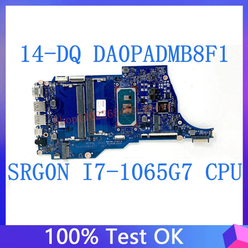 DA0PADMB8F1 Aukštos Kokybės Mainboard Su SRG0N I7-1065G7 CPU HP 14-DQ 14S-DQ Nešiojamas Plokštė DDR4 100% Visą Darbo Gerai