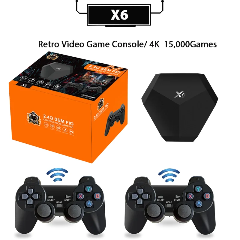 Retro Žaidimų Konsolės X6 9Simulators 64G 13000Games Įdiegta HD Išvesties 2Wireless Valdytojai Atsisiųsti PS1 Žaidimų Dovanų