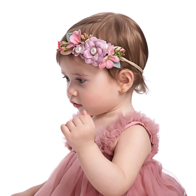 Mergaitės, Plaukų Aksesuarų, Dirbtinių Gėlių Kūdikių Lankelis Modeliavimas Gėlės Pearl Kūdikio Plaukų Papuošalai Mados Foto Rekvizitai Vaikams